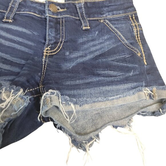 Buckle Daytrip Jean Shorts Lynx Women's 28 Dark Wash Denim Thick Stitch Mid Rise - Picture 5 of 12